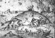 BRUEGEL, Pieter the Elder Big Fishes Eat Little Fishes g oil on canvas